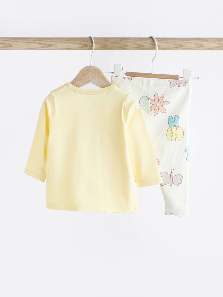 Yellow Butterfly Baby Top And Leggings Set - Image 2 of 7