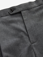 Charcoal Grey Relaxed Tapered Relaxed Fit Brushed Flannel Trousers - Image 6 of 9