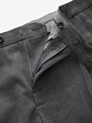 Charcoal Grey Relaxed Tapered Relaxed Fit Brushed Flannel Trousers - Image 7 of 9
