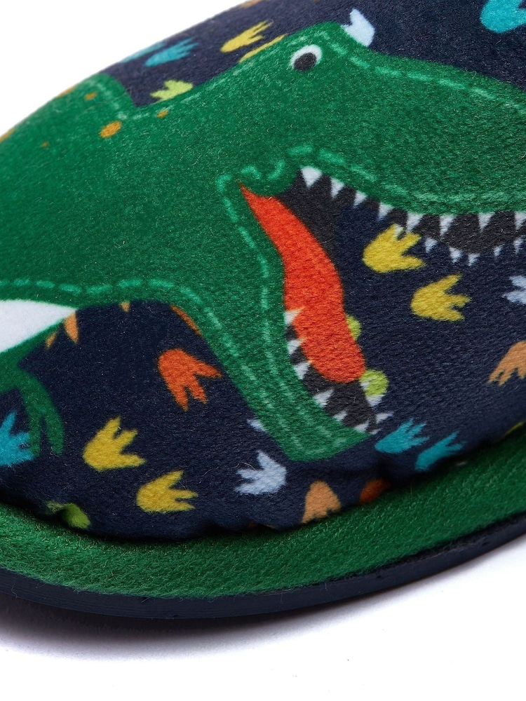 Harry Bear Blue Dinosaur Printed Slippers - Image 5 of 5
