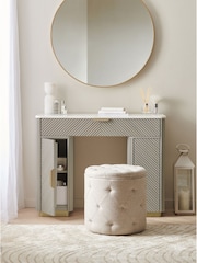 Light Grey Valencia 1 Drawer 2 Doors Solid Mango Wood Dressing Table - Image 2 of 12