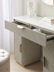 Light Grey Valencia 1 Drawer 2 Doors Solid Mango Wood Dressing Table - Image 5 of 12