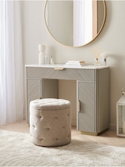 Light Grey Valencia 1 Drawer 2 Doors Solid Mango Wood Dressing Table - Image 6 of 12