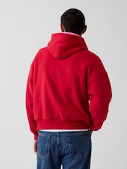 Gap Red & Pink Reversible Heavyweight Logo Hoodie - Image 3 of 7