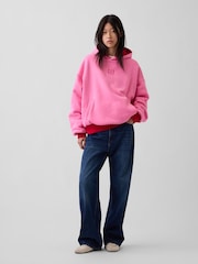 Gap Red & Pink Reversible Heavyweight Logo Hoodie - Image 7 of 7