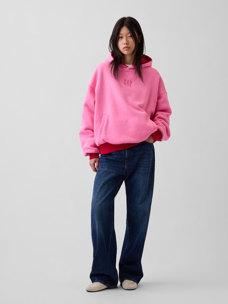 Gap Red & Pink Reversible Heavyweight Logo Hoodie - Image 7 of 7 Gap Red & Pink Reversible Heavyweight Logo Hoodie - Image 7 of 7