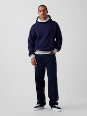 Gap Grey & Navy Reversible Heavyweight Logo Hoodie - Image 5 of 7