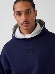 Gap Grey & Navy Reversible Heavyweight Logo Hoodie - Image 7 of 7