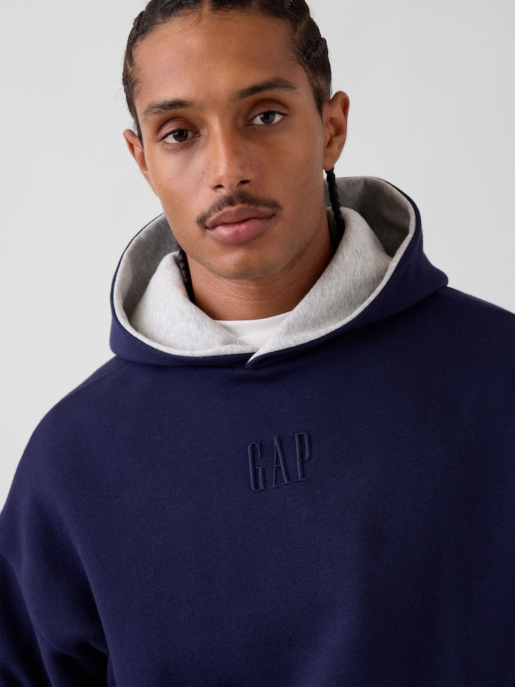 Gap Grey & Navy Reversible Heavyweight Logo Hoodie - Image 7 of 7 Gap Grey & Navy Reversible Heavyweight Logo Hoodie - Image 7 of 7