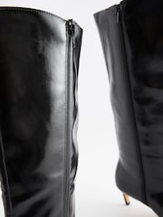 Black Forever Comfort® Pointed Toe Knee High Boots - Image 6 of 8