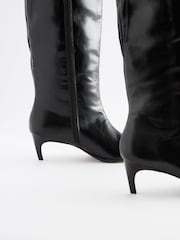 Black Forever Comfort® Pointed Toe Knee High Boots - Image 7 of 8