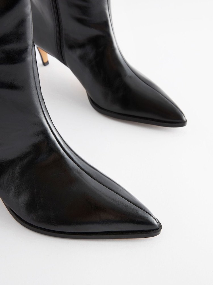 Black Forever Comfort® Pointed Toe Knee High Boots - Image 8 of 8