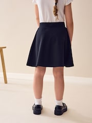 Black Regular Length Pull-On Jersey Stretch School Skater Skirt (3-17yrs) - Image 2 of 7