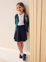 Black Regular Length Pull-On Jersey Stretch School Skater Skirt (3-17yrs) - Image 4 of 7