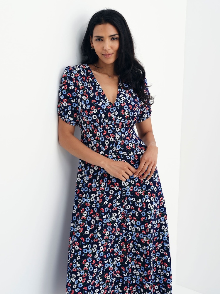 Finery Blue Robyn Button Through Midi Dress - Image 5 of 5 Finery Blue Robyn Button Through Midi Dress - Image 5 of 5