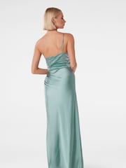 Forever New Sage Green Kelly One Shoulder Satin Maxi Dress - Image 2 of 4
