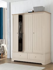 Stone Hampton Painted Oak Triple, 2 Drawers Wardrobe - Image 1 of 8