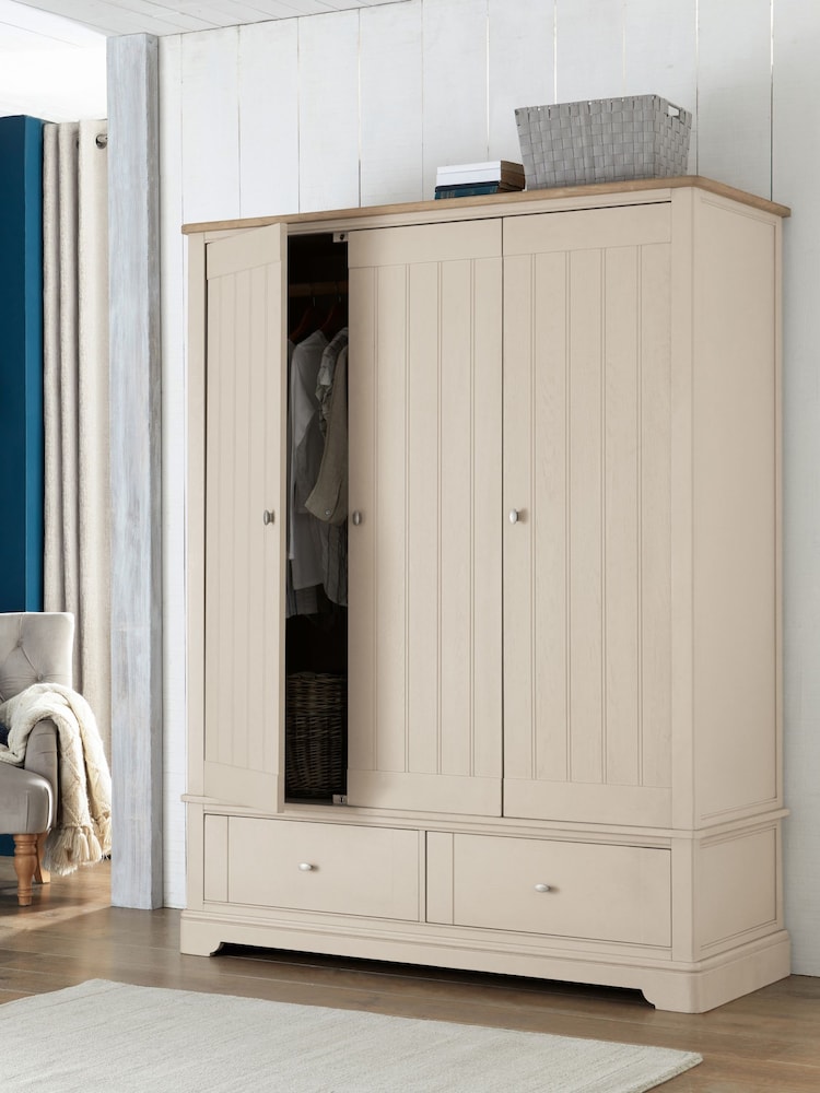Stone Hampton Painted Oak Triple, 2 Drawers Wardrobe - Image 1 of 8