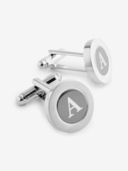 Silver Tone Round Letter Cufflinks - Image 1 of 7