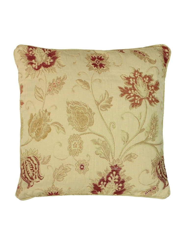 Riva Paoletti Champagne Cream Zurich Floral Jacquard Feather Cushion - Image 1 of 3
