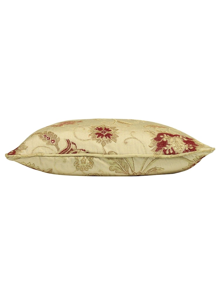 Riva Paoletti Champagne Cream Zurich Floral Jacquard Feather Cushion - Image 2 of 3