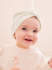 Cream - Pletena kapa turban za dojenčke (0 mesecev-3 let) - Slika 1 iz 5