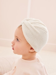Cream - Pletena kapa turban za dojenčke (0 mesecev-3 let) - Slika 3 iz 5