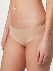 Pastel Rose Nude Brazilian No VPL Scallop Edge Knickers - Image 1 of 4