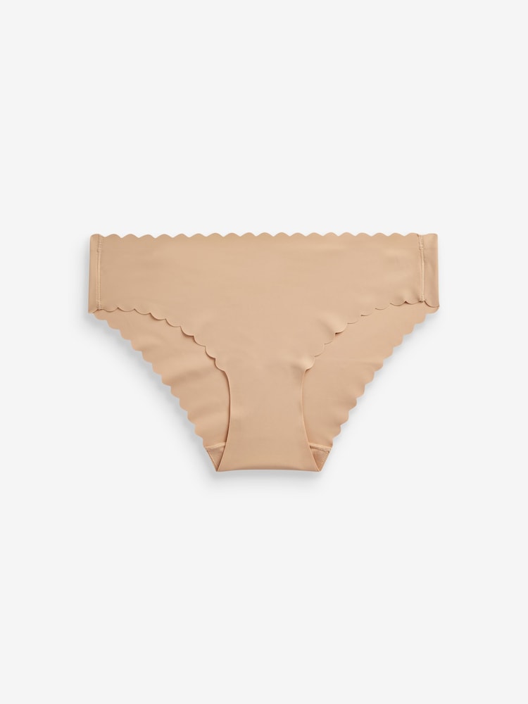 Pastel Rose Nude Brazilian No VPL Scallop Edge Knickers - Image 4 of 4