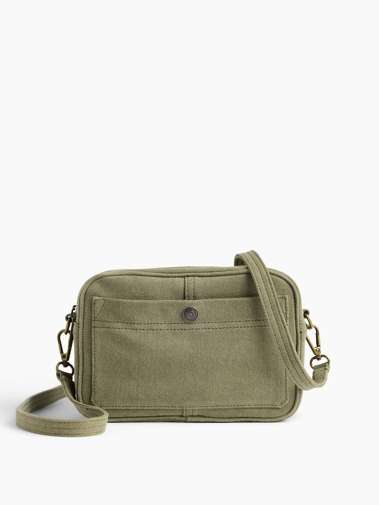 Gap Green Denim Pocket Crossbody Bag - Image 1 of 4 Gap Green Denim Pocket Crossbody Bag - Image 1 of 4