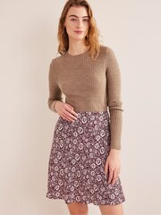 Boden Red Bias Crepe Mini Skirt - Image 1 of 5