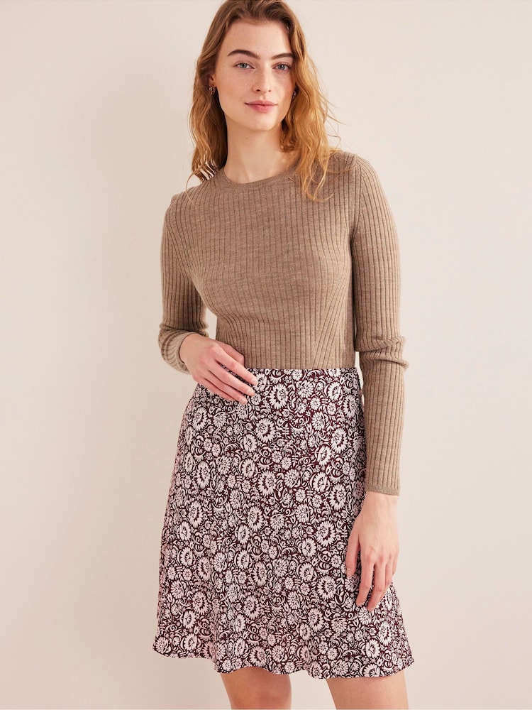 Boden Red Bias Crepe Mini Skirt - Image 1 of 5