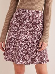 Boden Red Bias Crepe Mini Skirt - Image 4 of 5
