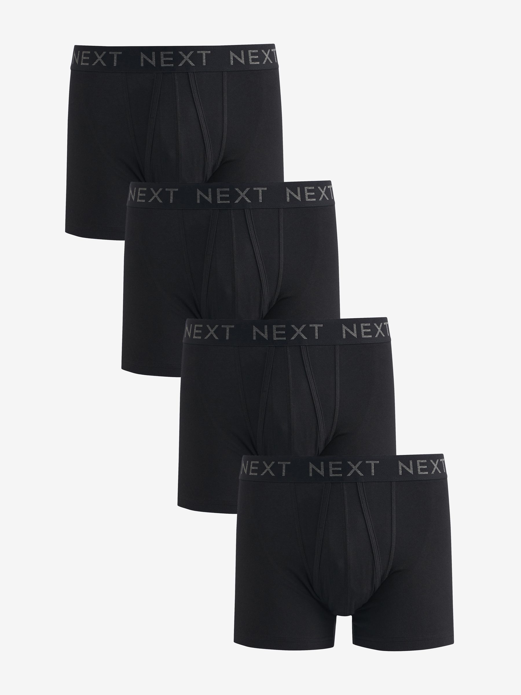 Buy Black 4 pack A Front Cotton Rich Boxers from the Next UK online shop