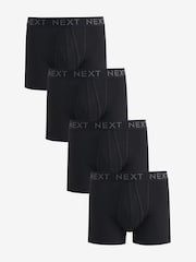Black 4 pack A-Front Cotton Rich Boxers - Image 1 of 6