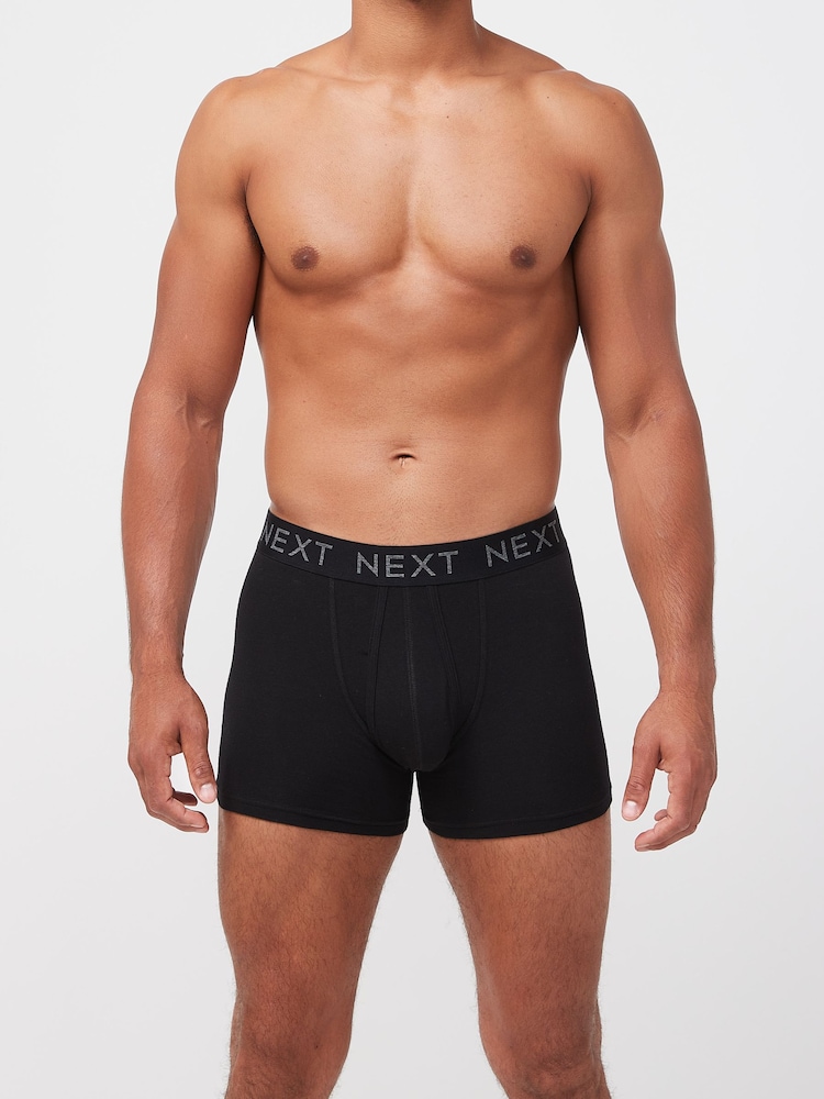 Black 4 pack A-Front Cotton Rich Boxers - Image 4 of 6