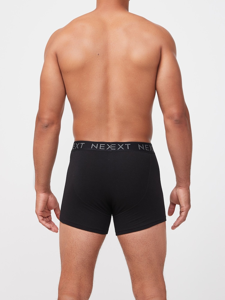 Black 4 pack A-Front Cotton Rich Boxers - Image 5 of 6
