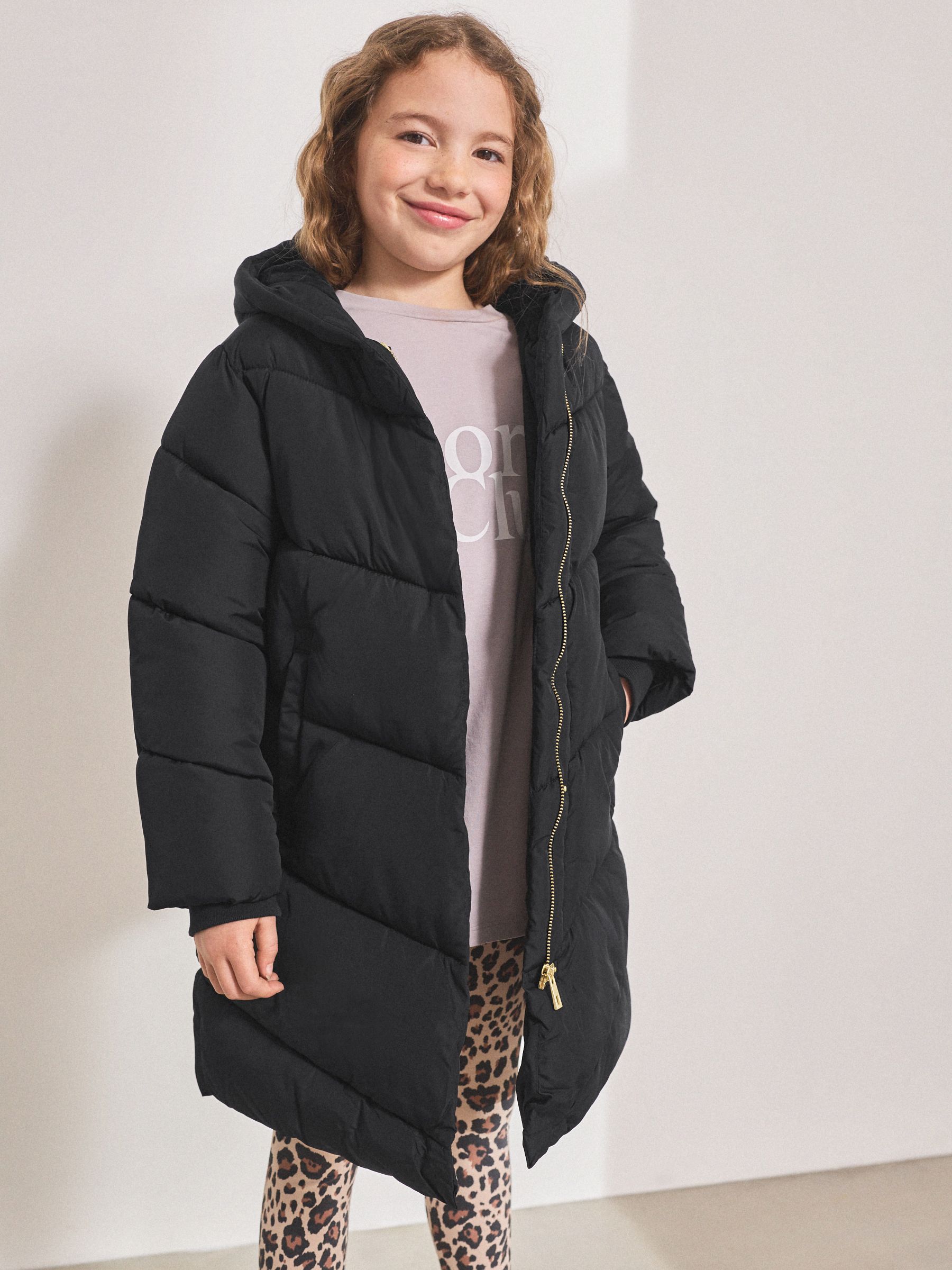 Buy Black Regular Length Shower Resistant Faux Fur Lined Hooded Padded Coat 3 16yrs from Next Canada