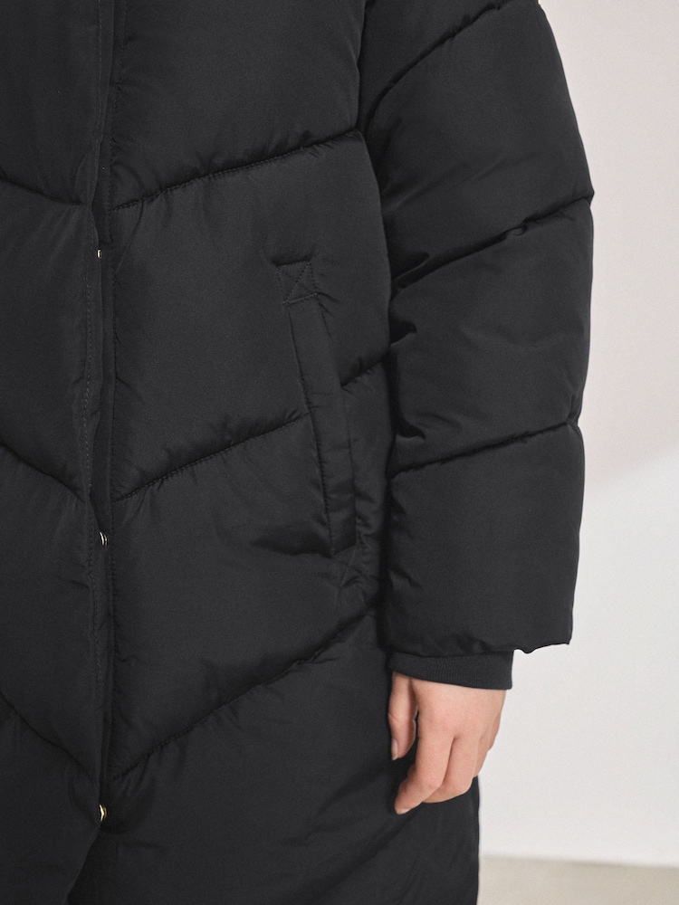 Black Regular Length Shower Resistant Faux Fur Lined Hooded Padded Coat (3-16yrs) - Image 9 of 9 Black Regular Length Shower Resistant Faux Fur Lined Hooded Padded Coat (3-16yrs) - Image 9 of 9