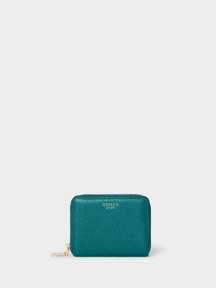Osprey London Green The Core Small Leather Zip Around Purse - Image 1 of 6 Osprey London Green The Core Small Leather Zip Around Purse - Image 1 of 6