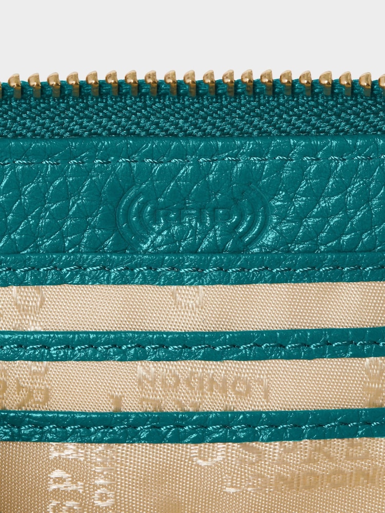 Osprey London Green The Core Small Leather Zip Around Purse - Image 6 of 6 Osprey London Green The Core Small Leather Zip Around Purse - Image 6 of 6