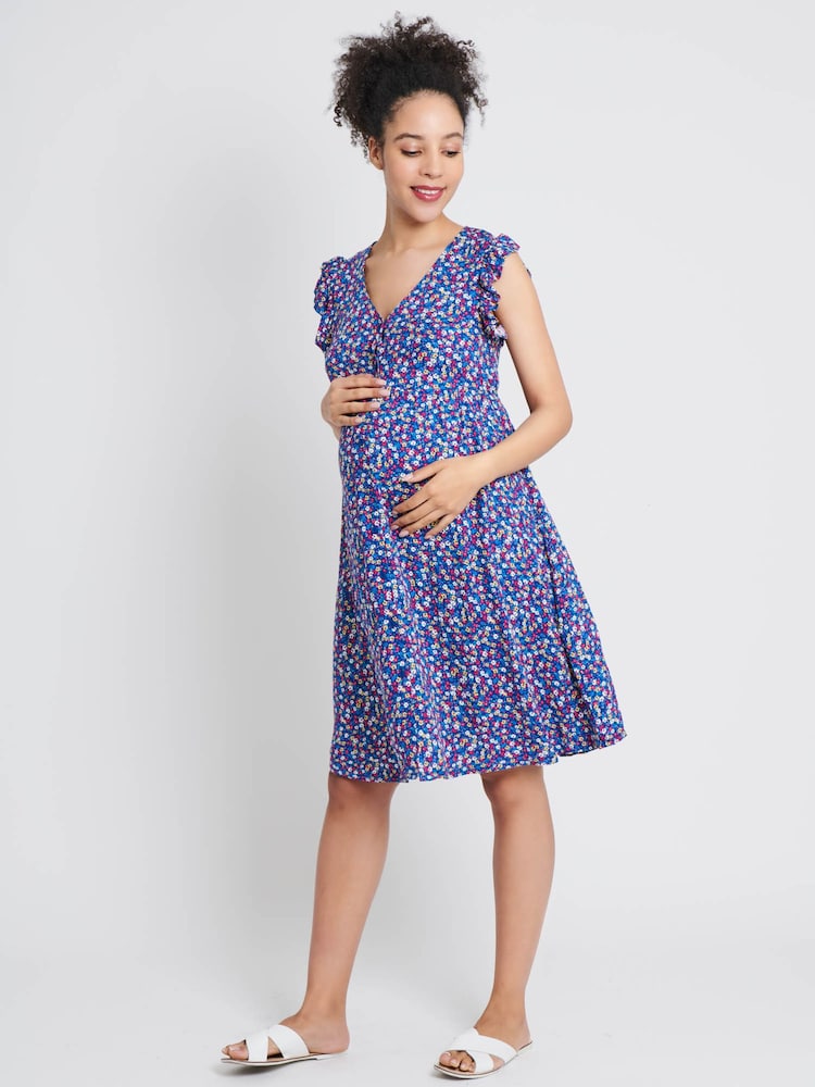 JoJo Maman Bébé Multi Ditsy Print Maternity Summer Dress - Image 1 of 1