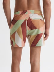 Reiss Dusty Rose Brass Printed Drawstring Swim Shorts - Image 5 of 5