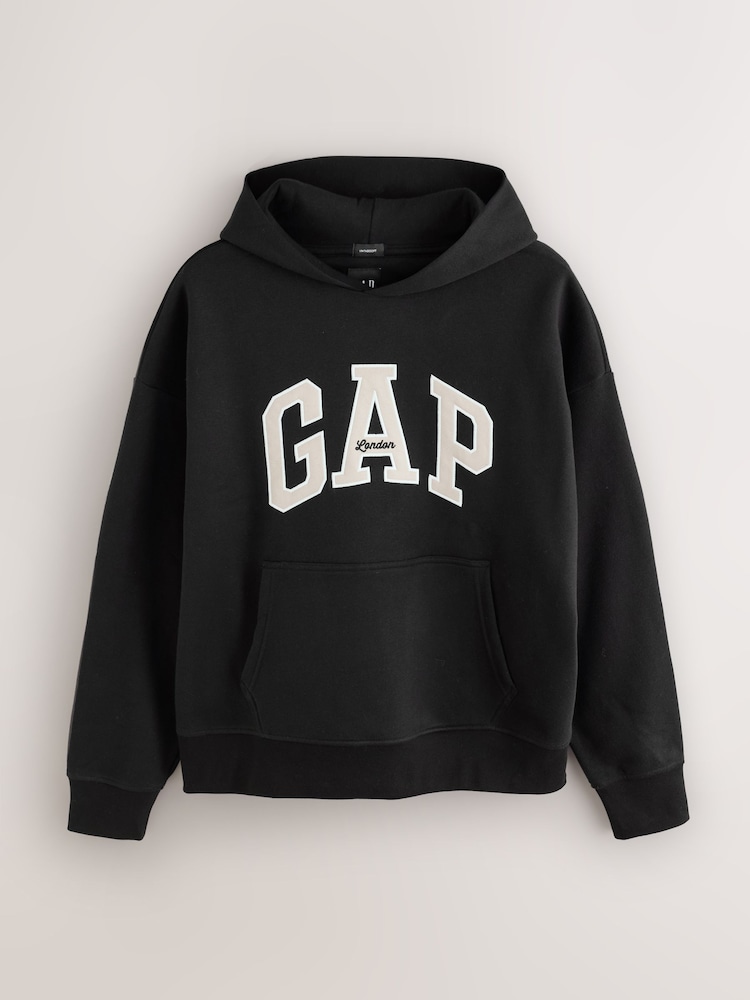 Gap Black London Arch Logo Hoodie - Image 1 of 4 Gap Black London Arch Logo Hoodie - Image 1 of 4