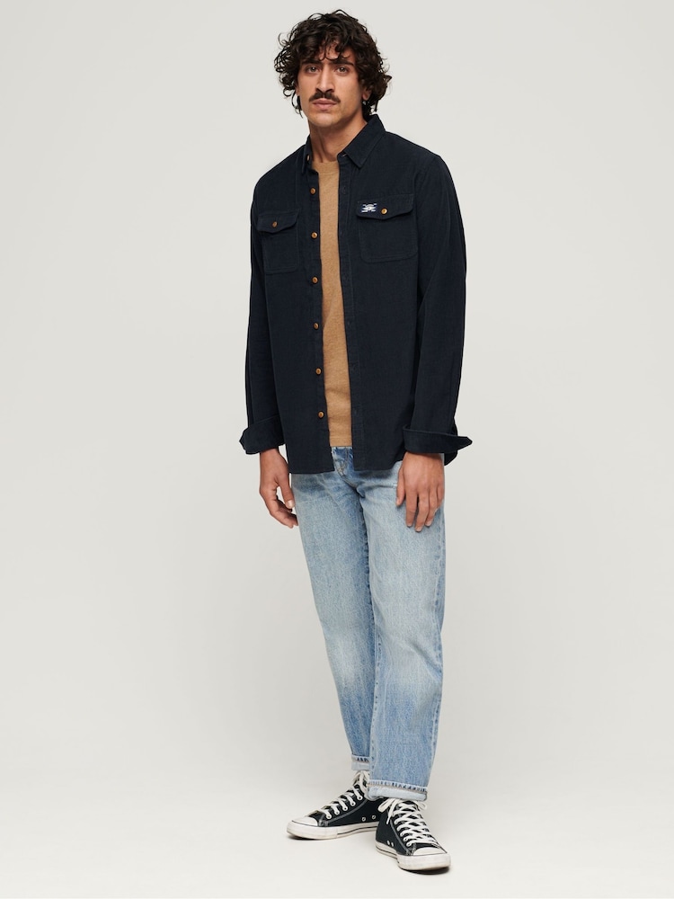 Superdry Blue Trailsman Cord 100% Cotton Shirt - Image 2 of 6