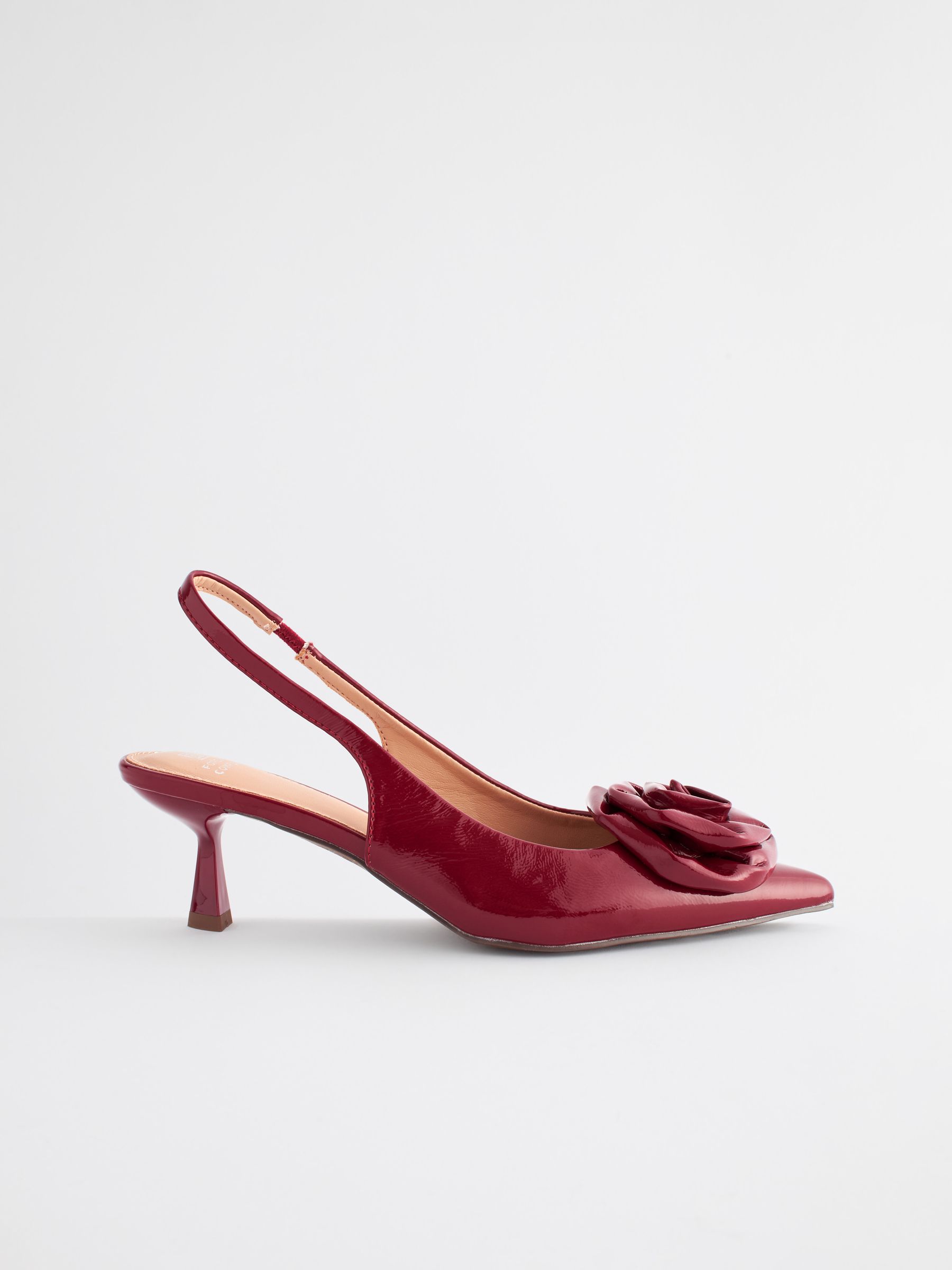 Red kitten heels wide fit hot sale