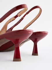 Red Standard/Wide Fit Forever Comfort® Patent Corsage Slingback Kitten Heels - Image 3 of 7