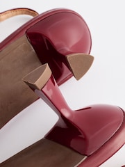 Red Standard/Wide Fit Forever Comfort® Patent Corsage Slingback Kitten Heels - Image 7 of 7