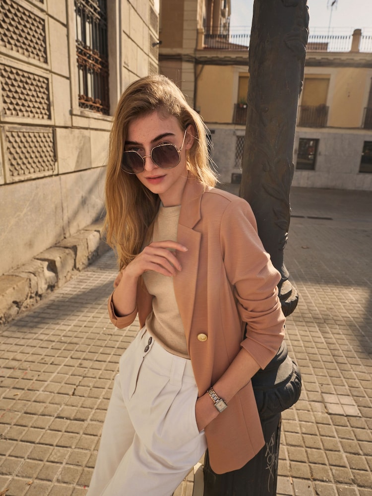 Camel Neutral Ponte Blazer - Image 1 of 6