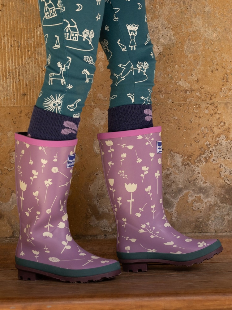 Muddy Puddles Purple Puddlestomper Wellies - Image 1 of 4 Muddy Puddles Purple Puddlestomper Wellies - Image 1 of 4